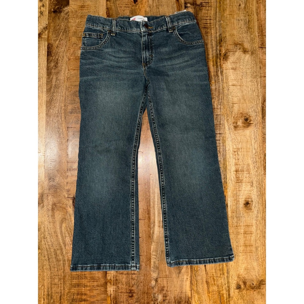 Wrangler Boys Classic Bootcut Jeans Medium Wash Adjustable Waist 10 Husky